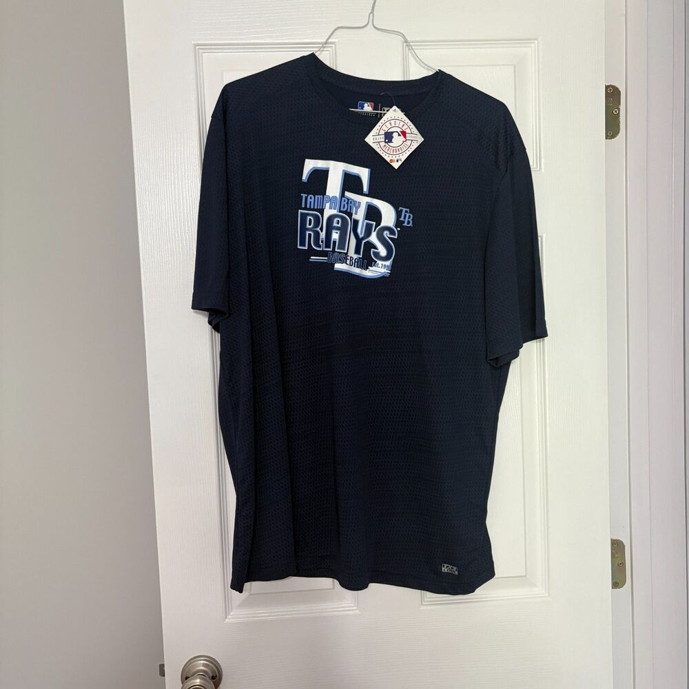 Genuine MLB Tampa Bay Rays Tshirt Mens XXL Navy Short Sleeved TX3 Cool NWT